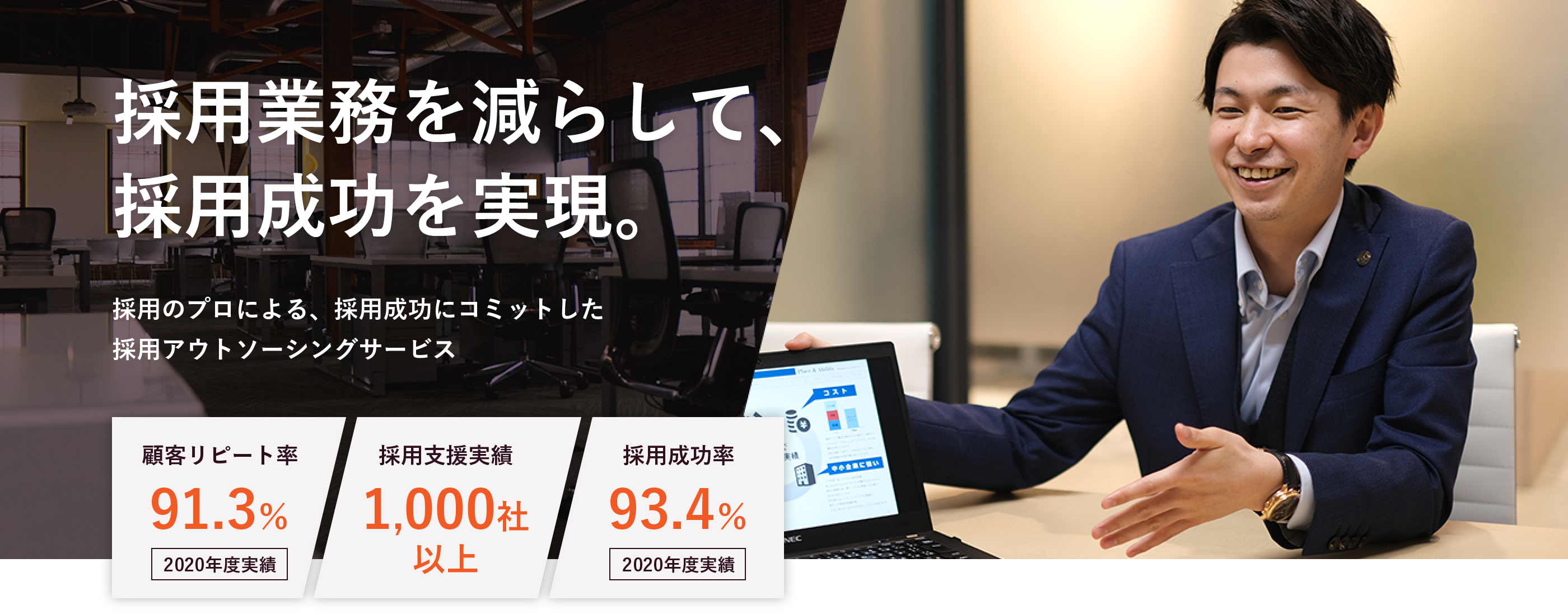 採用業務を減らして、採用成功を実現